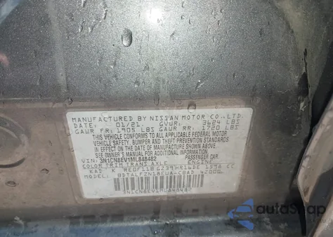 2021 Nissan Versa Sv Xtronic Cvt z USA, uszkodzony, nr VIN 3N1CN8EV1ML848482